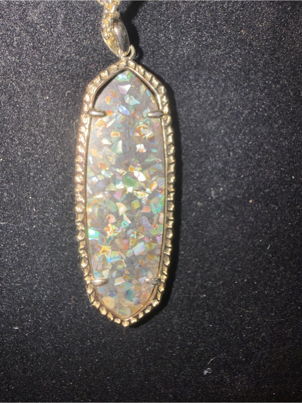 Kendra Scott Gold-Tone Crushed Abalone Layden Necklace. Limited Edition - Picture 4 of 7